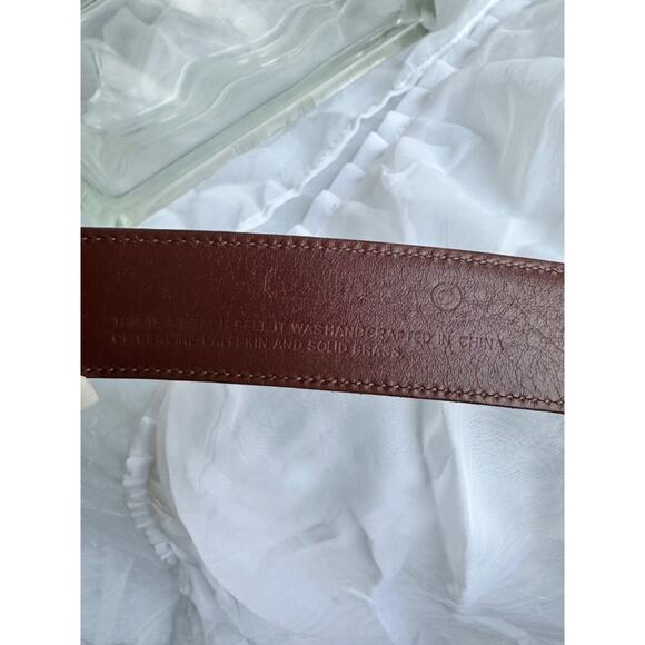 Coach Mens 38 Calfskin Leather Belt Size 38 Black Silver Tone Brass Buckle. - Picture 5 of 6